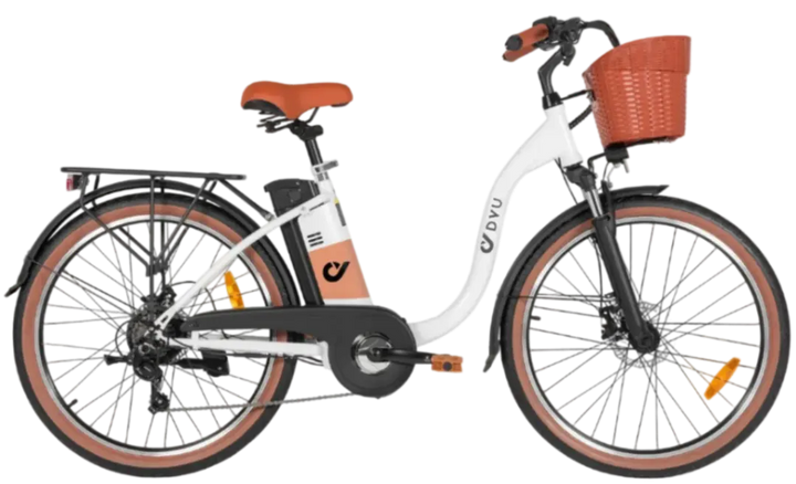 DYU C6 Pro City E-Bike with Basket and Rear Rack - Prime Pedals