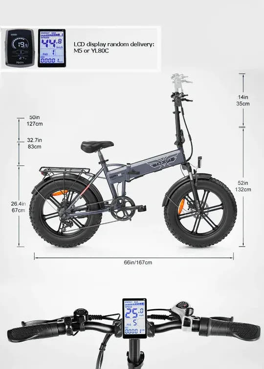 Engwe EP-2 PRO Fat Tyre E-Bike-dimensions