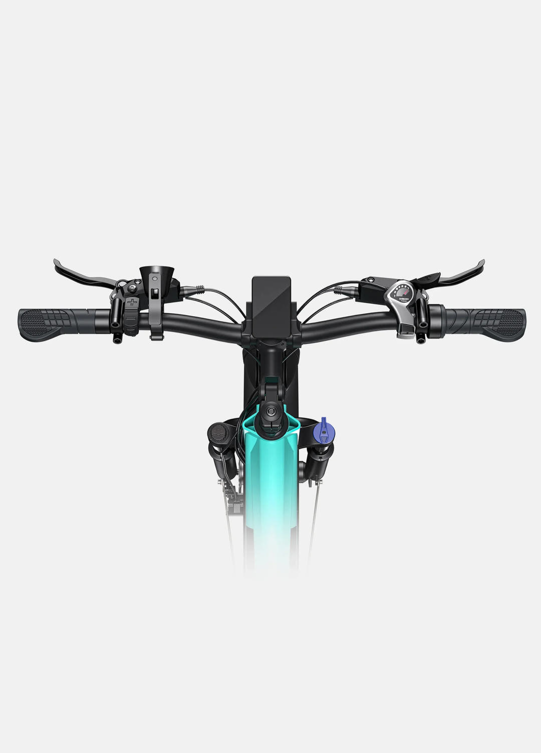 Engwe E26 Fat Tyre E-Bike in Gem Blue-handle view