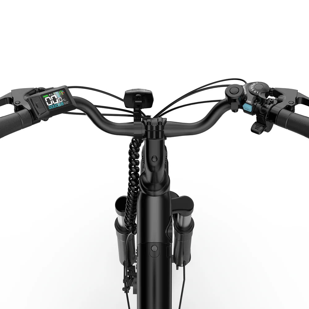 URLIFE E26 City E-Bike in Black-front handle view