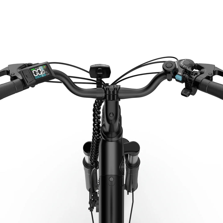 URLIFE E26 City E-Bike in Black-front handle view