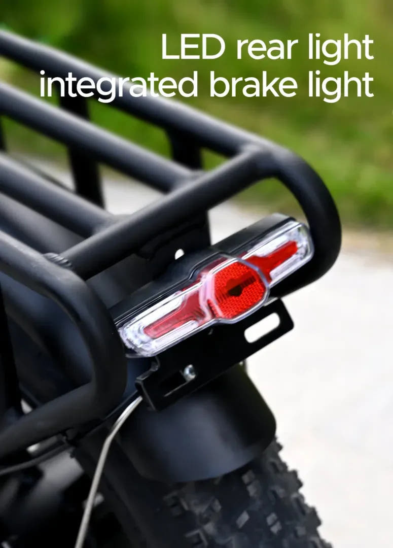Engwe Engine X Fat Tyre E-Bike-rear light view