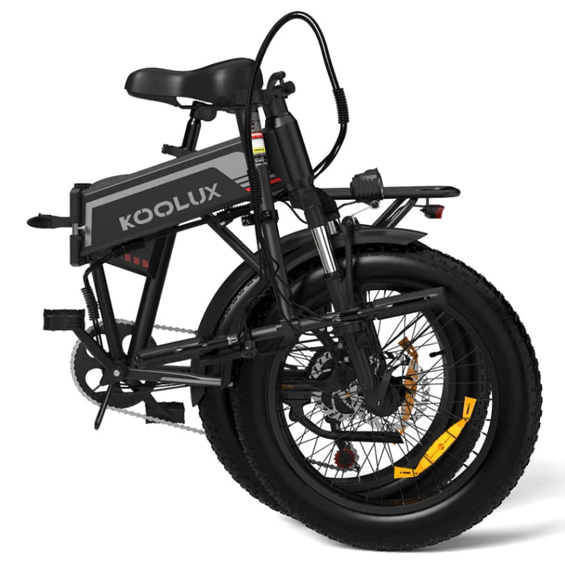 Koolux BK10s Fat Tyre E-Bike in Black-folded view