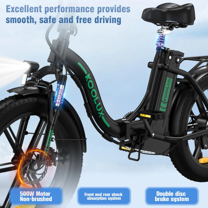 Koolux BK6S Folding E-Bike in Black-motor specs