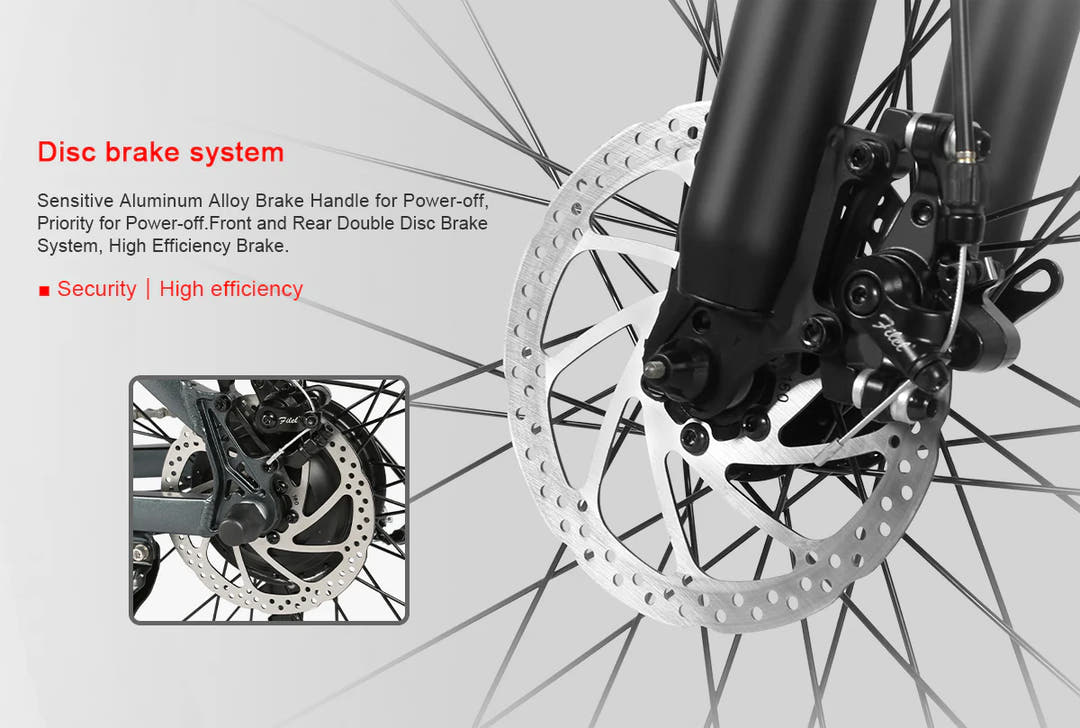 SAMEBIKE SY26-II Adventure E-Bike in Black-braking system specs