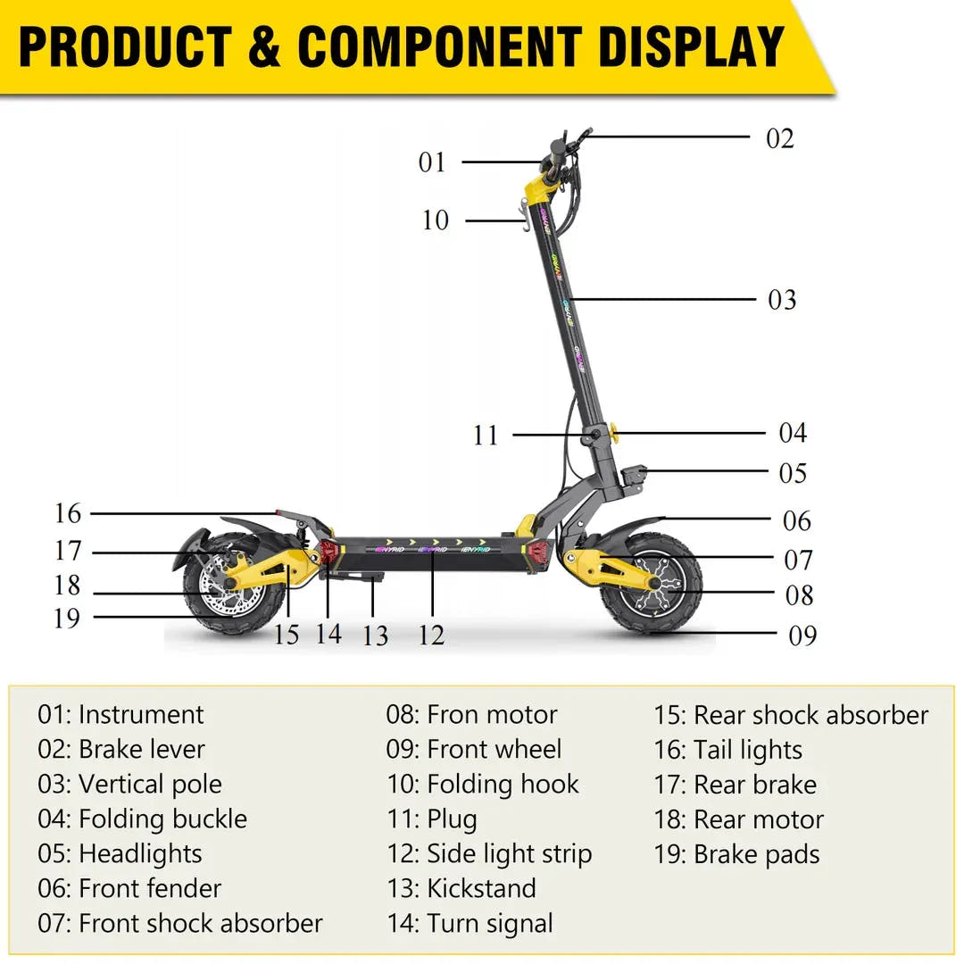 iENYRID ES60 E-Scooter-component details