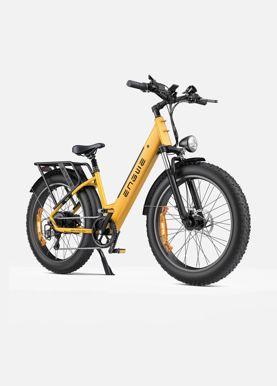 Engwe E26 Fat Tyre E-Bike in Bumblee Yellow-front view