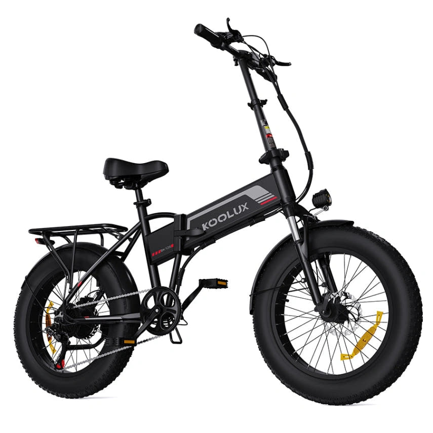 Koolux BK10s Fat Tyre E-Bike in Black-front side view
