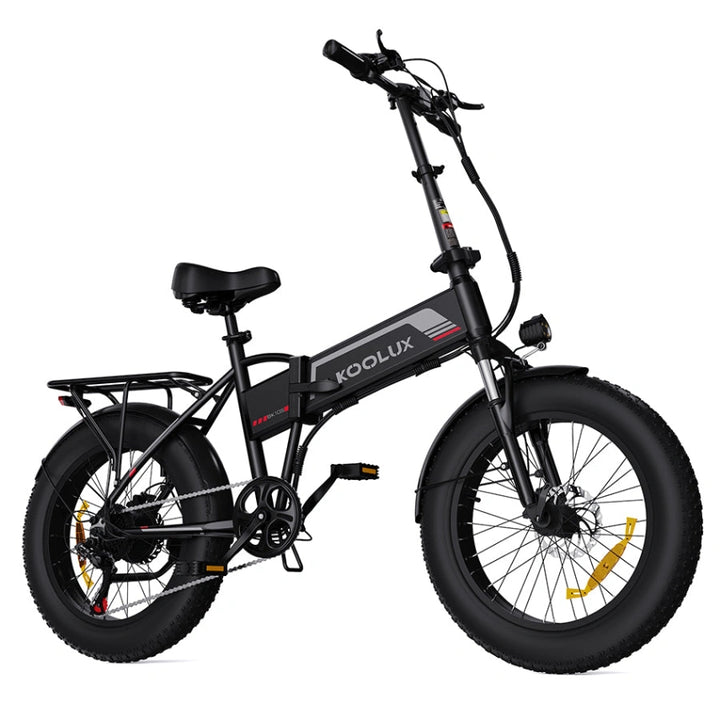 Koolux BK10s Fat Tyre E-Bike in Black-front side view