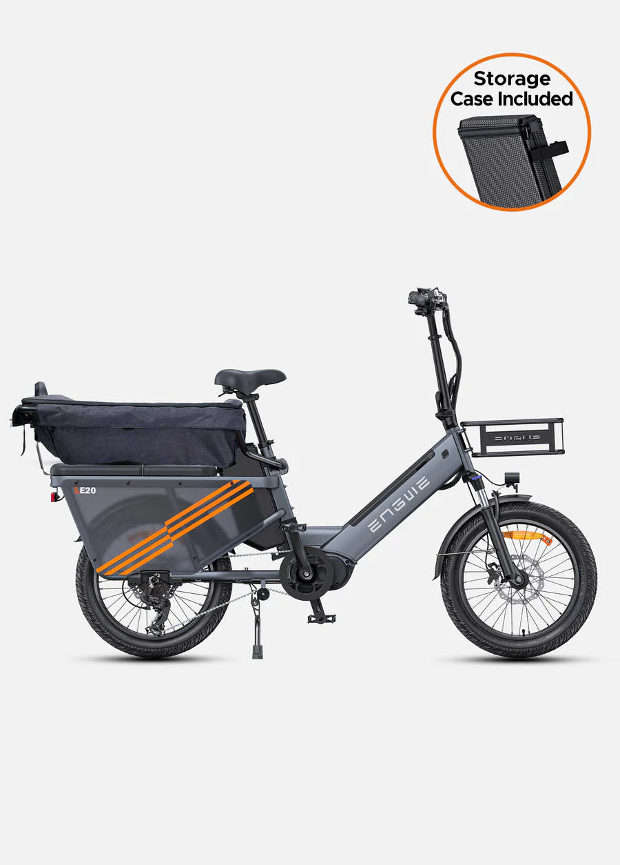 Engwe LE20 Adventure E-Bike in Grey-with versatile canvas