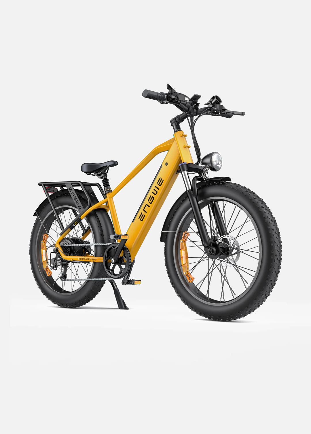 Engwe E26 Fat Tyre E-Bike in Bumblee Yellow-front view