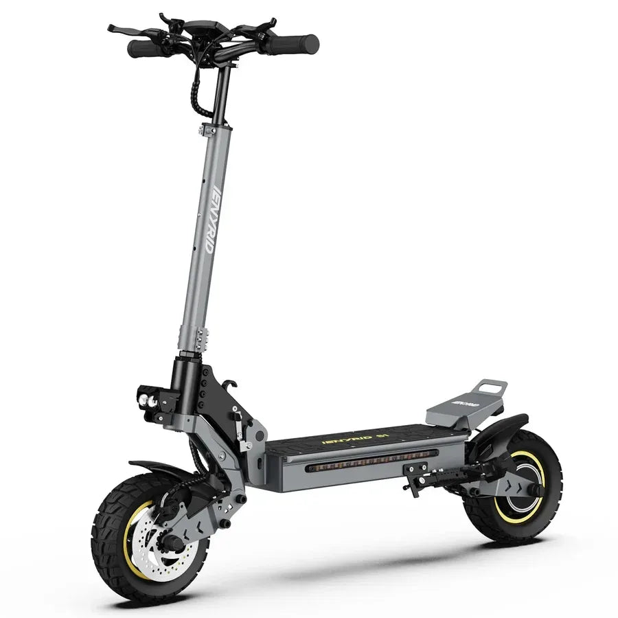 Ienyrid S1 Electric Scooter - Grey, Powerful E-Scooter with Dual Suspension and Foldable Seat