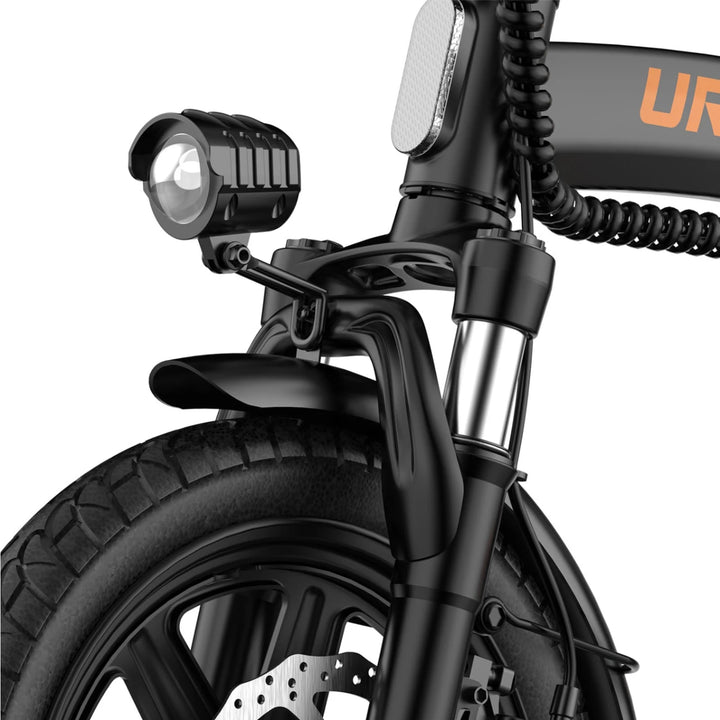 URLIFE F1L Folding Folding Bikes in Black-front light view