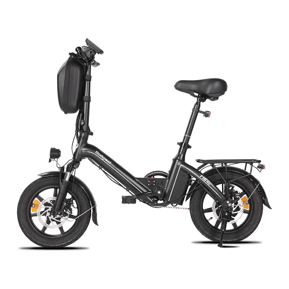 BODYWEL T16Pro Folding E-Bikes in Black - Prime Pedals