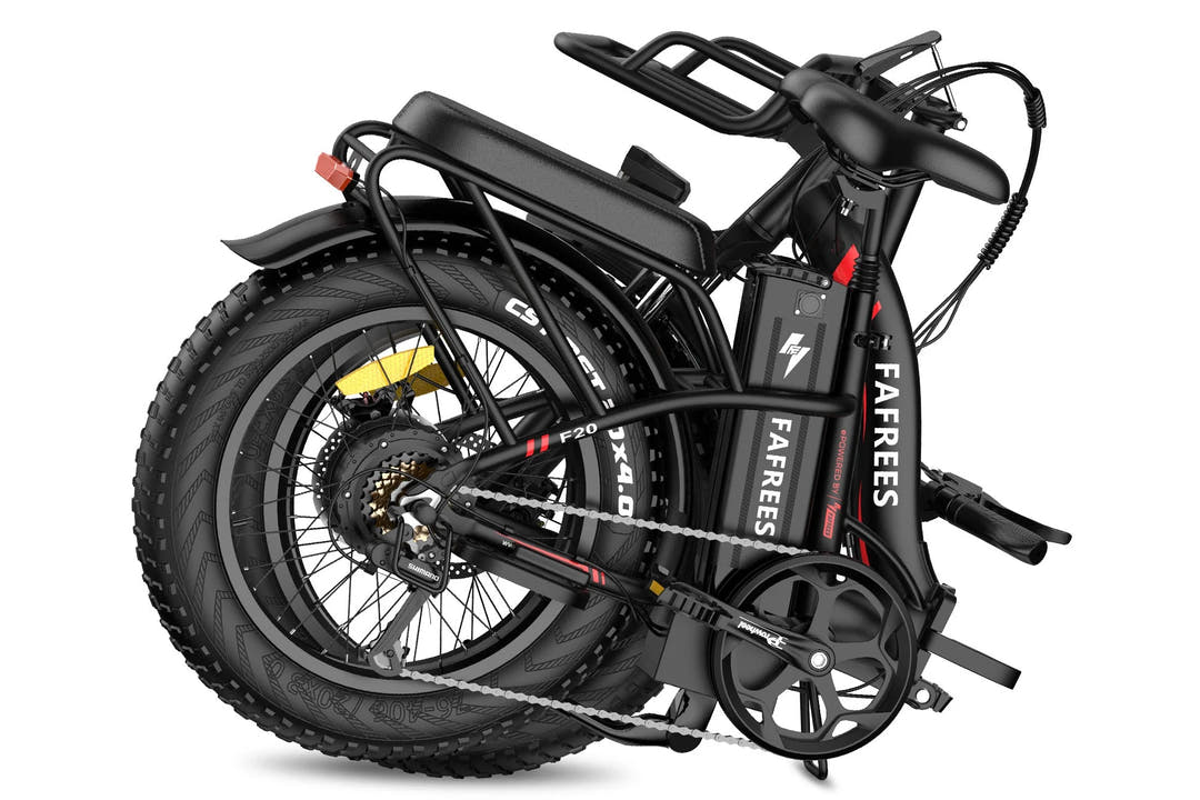 Fafrees F20 Max Fat Tyre E-Bike in Black-folding view