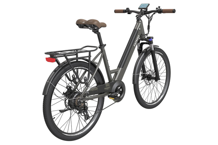 Fafrees F26 Pro Electric City Bike - Grey, Step-Through Frame, Rear Rack, Display Screen