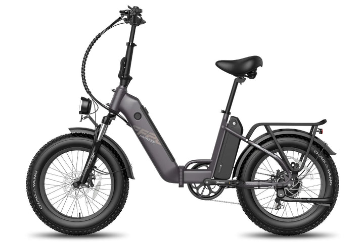 Fafrees FF20 Polar Folding Electric Bike - Grey, Fat Tire E-Bike with Front Light and Rear Rack