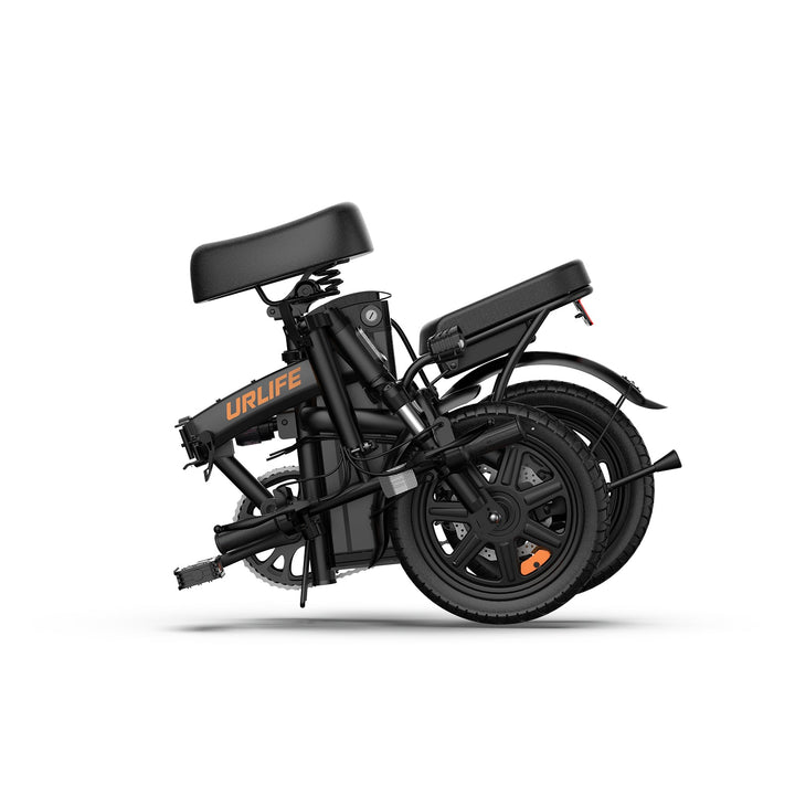 URLIFE F1L Folding Folding Bikes in Black-folded view