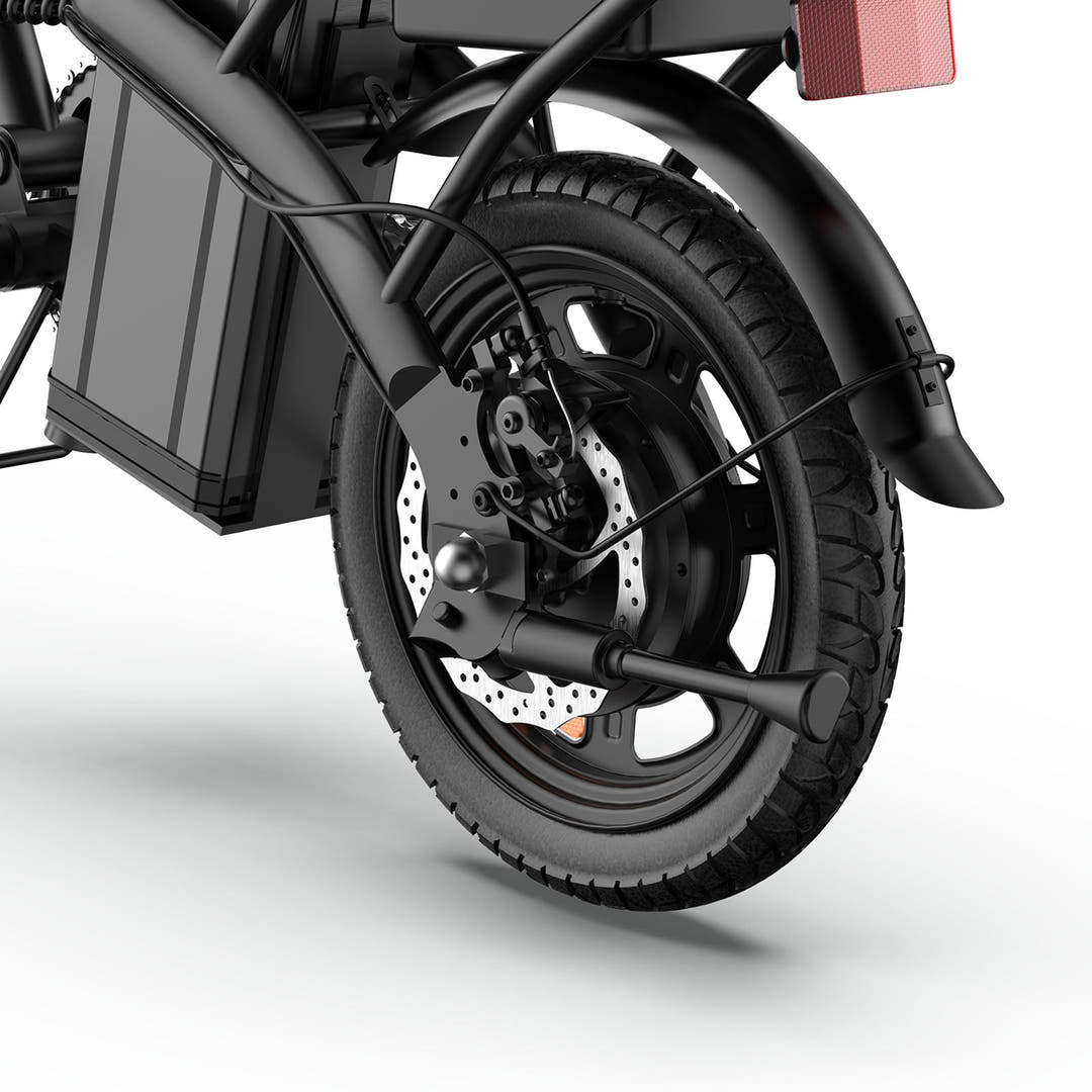 URLIFE F1L Folding Folding Bikes in Black-rear tyre view