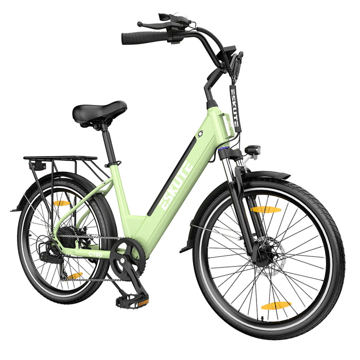 ESKUTE C100 City E-Bike in Mint Green - Prime Pedals