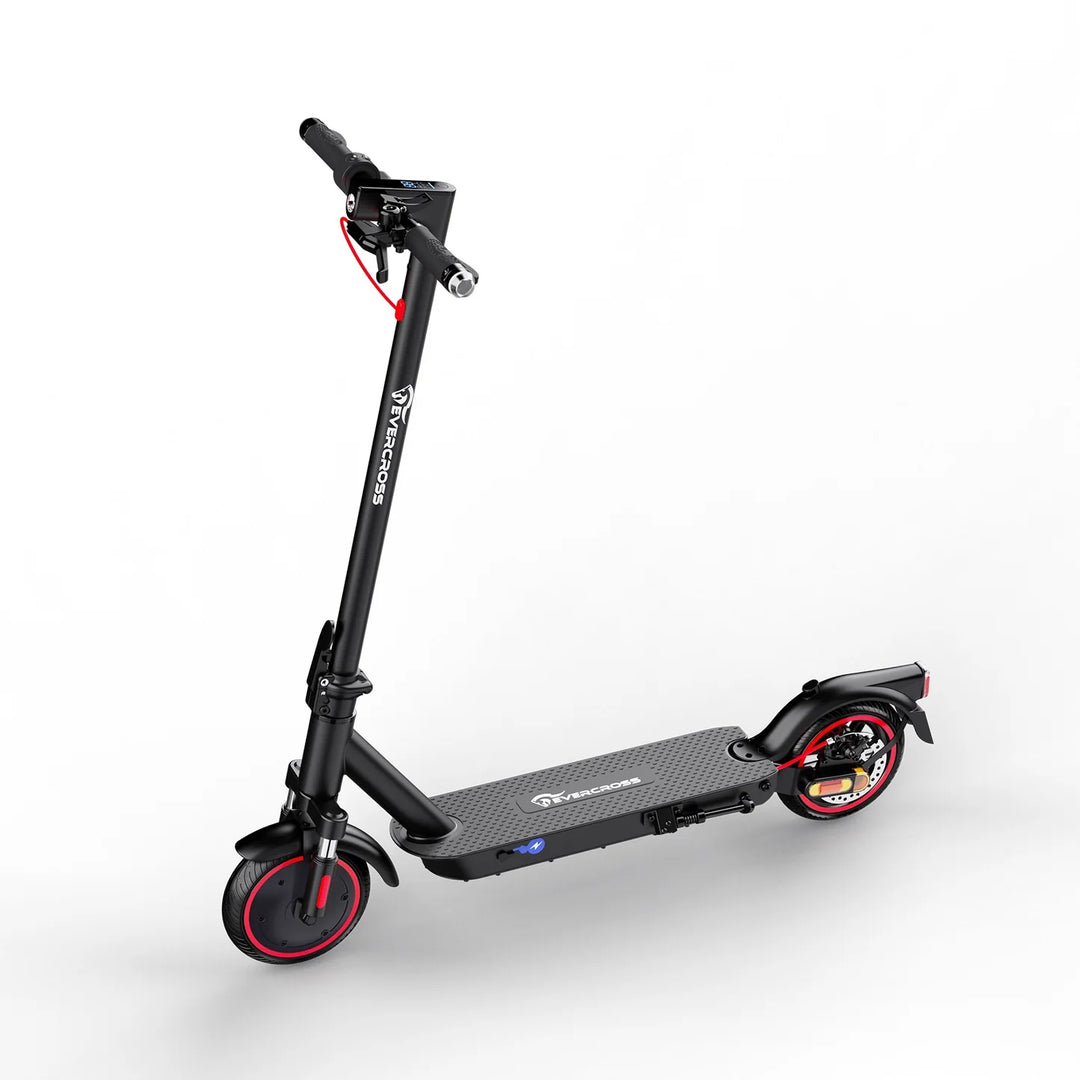 Evercross EV85F Foldable Electric Scooter - Black with Red Accents, Portable E-Scooter for Commuting
