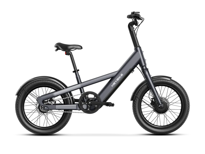 Heybike EC Compact City Folding Electric Bike - Grey, Small Wheel E-Bike for Urban Commuting