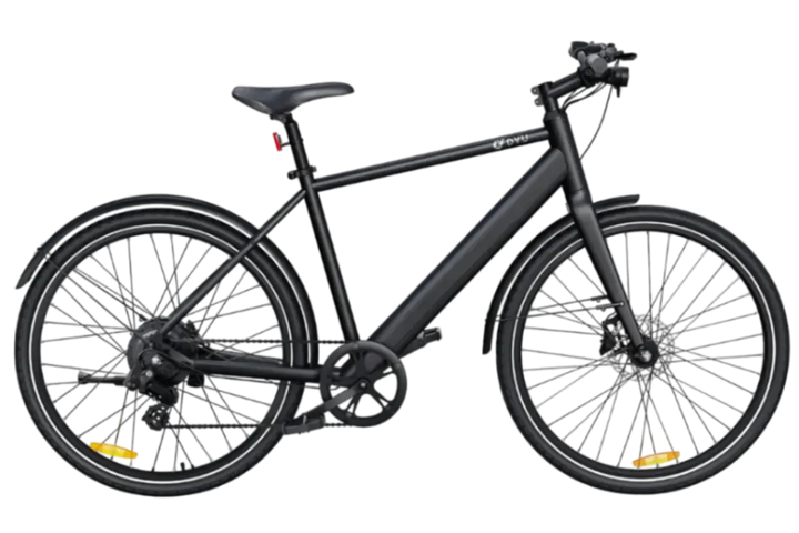 DYU Stroll 1 Electric City Bike - Black, Lightweight E-Bike for Urban Commuting