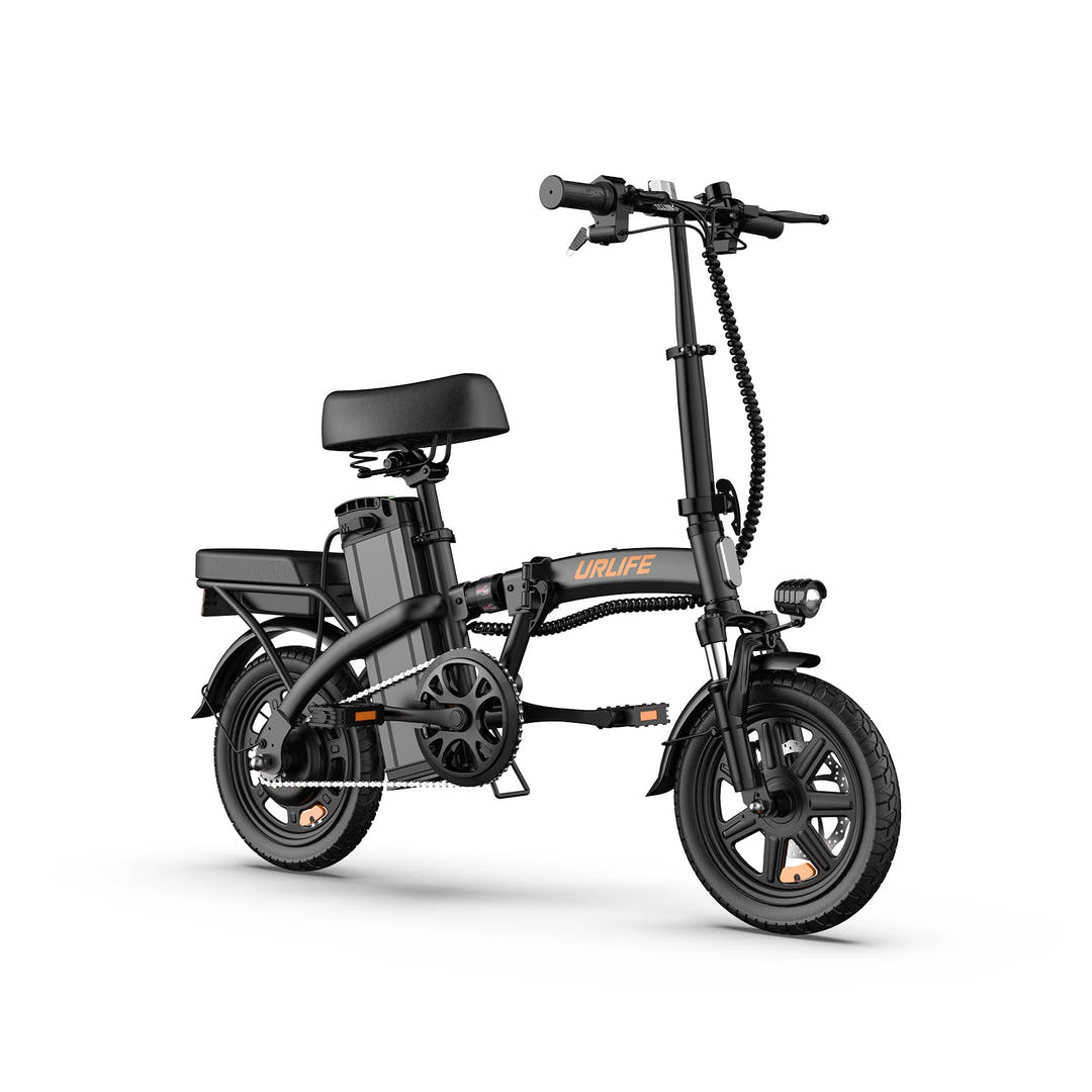 URLIFE F1L Folding Folding Bikes in Black-front side view