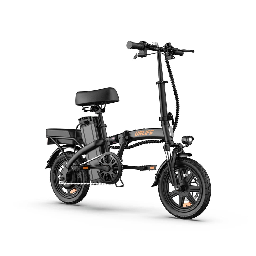 URLIFE F1L Folding Folding Bikes in Black-front side view