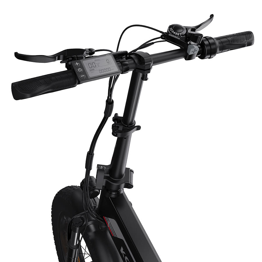 Koolux BK10s Fat Tyre E-Bike in Black-handle view