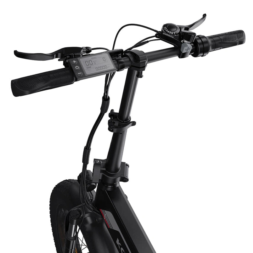 Koolux BK10s Fat Tyre E-Bike in Black-handle view