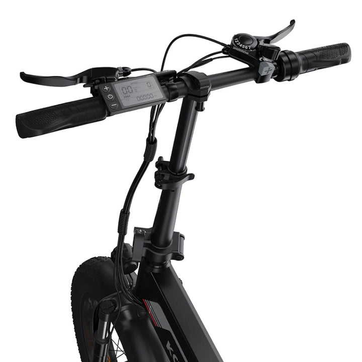 Koolux BK10s Fat Tyre E-Bike in Black-handle view