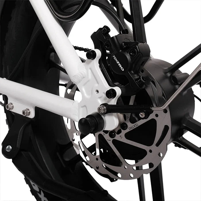 HYGGE VESTER Fat Tyre E-Bike in Heron White-rear break view