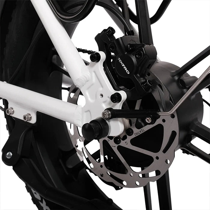 HYGGE VESTER Fat Tyre E-Bike in Heron White-rear break view