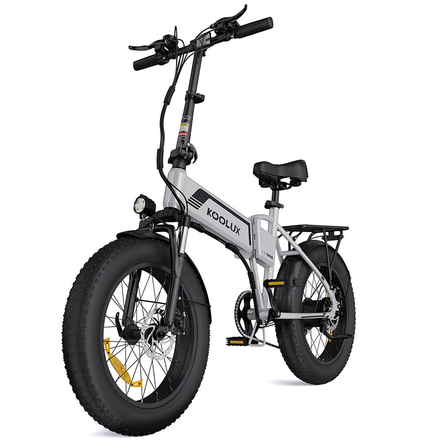 Koolux BK10s Fat Tyre E-Bike in Silver-front side view