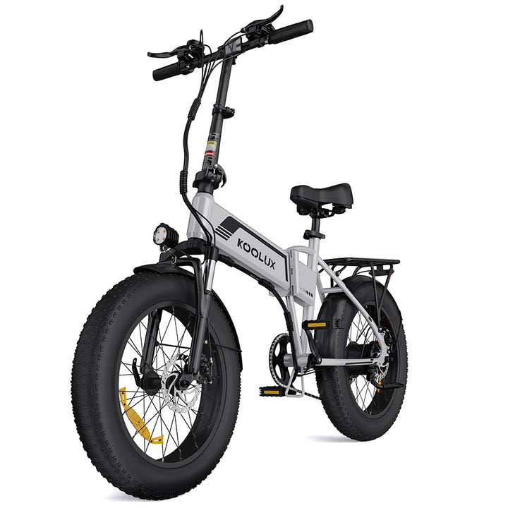 Koolux BK10s Fat Tyre E-Bike in Silver-front side view