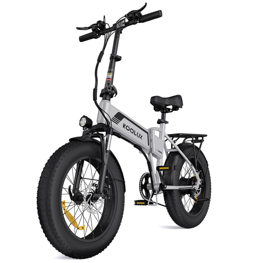 Koolux BK10s Fat Tyre E-Bike in Silver-front side view