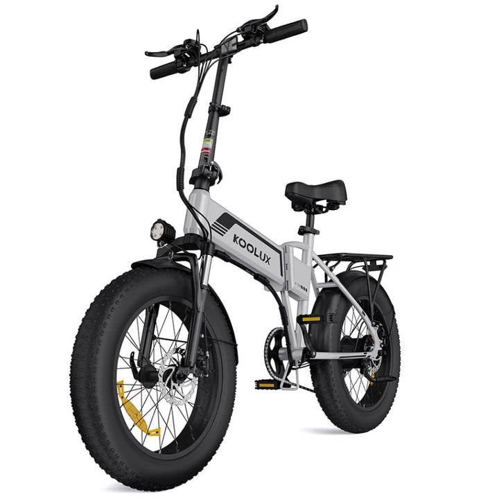 Koolux BK10s Fat Tyre E-Bike in Silver-front side view