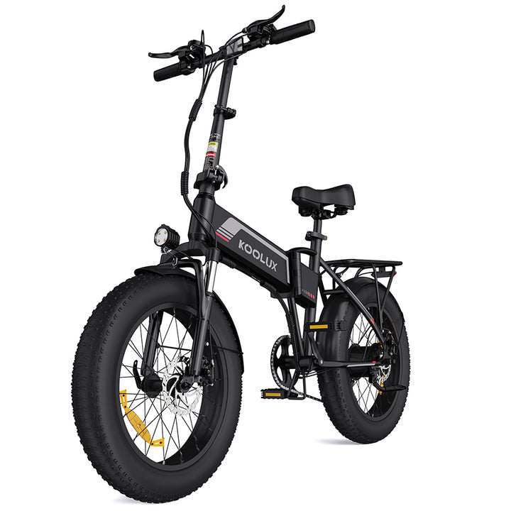 Koolux BK10s Fat Tyre E-Bike in Black-front side view