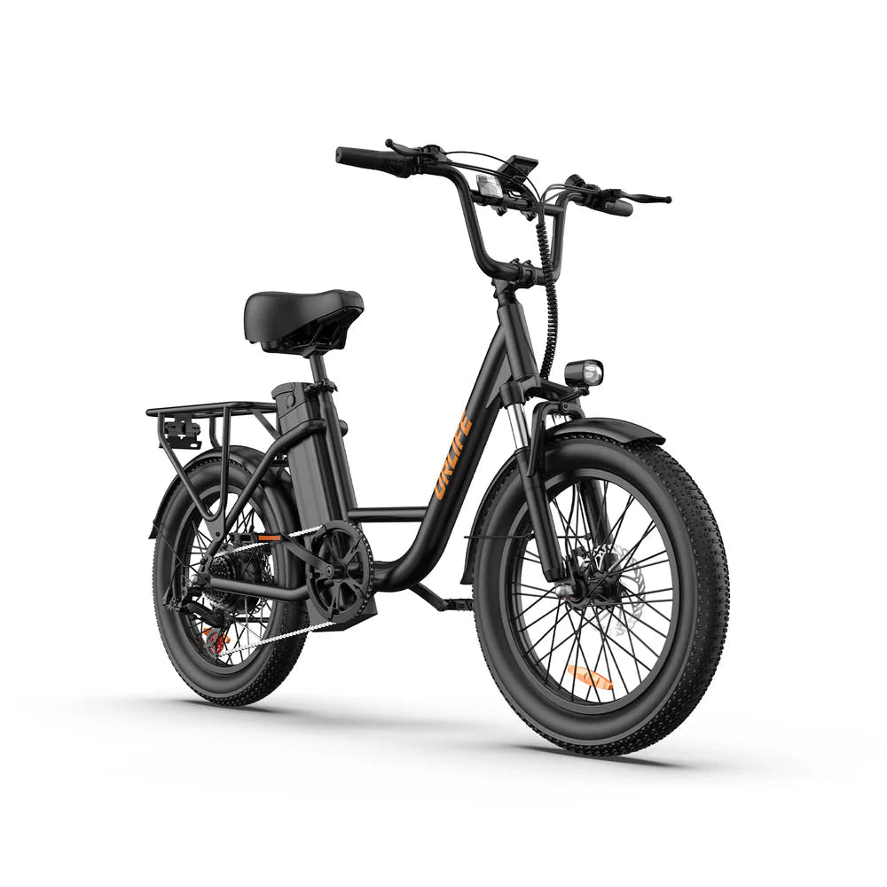 URLIFE E20 Fat Tyre E-Bike in Black-side view