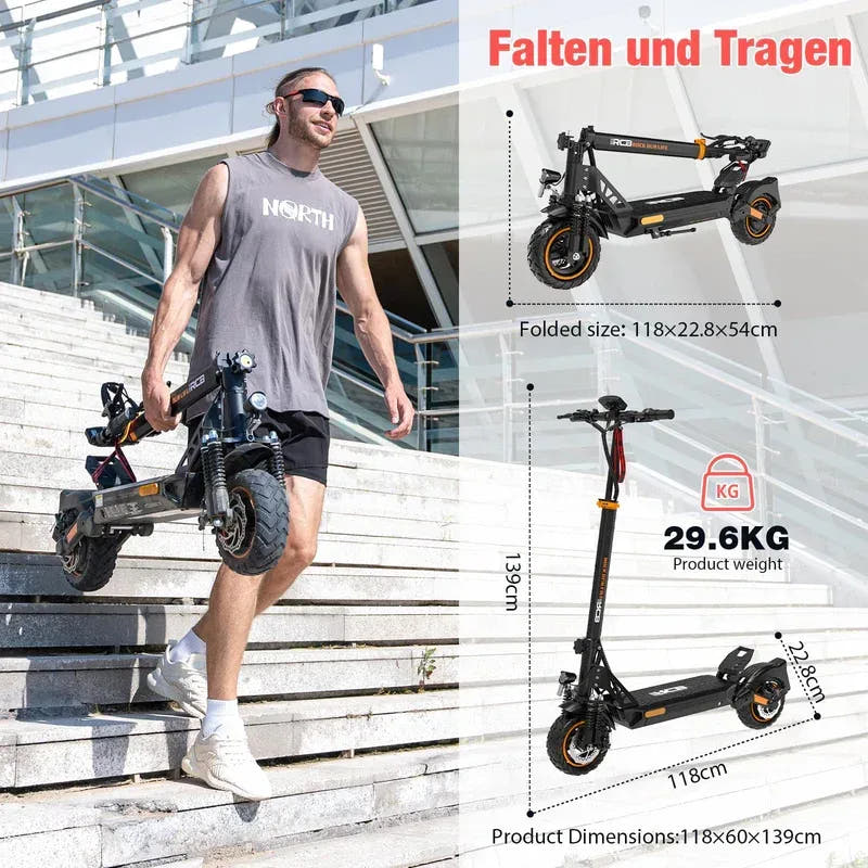 RCB D5 PRO E-Scooter-fold and weight specs