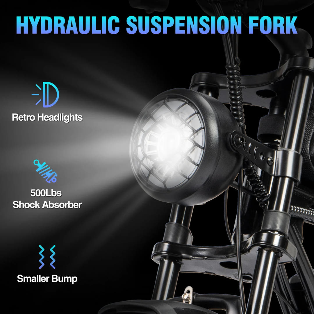 YVY C20 Lite Fat Tyre E-Bike-front suspension specs