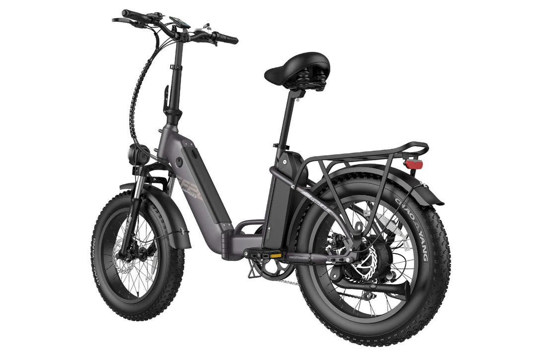 Fafrees FF20 Polar Fat Tyre E-Bike in Gunmetal Black-rear side view