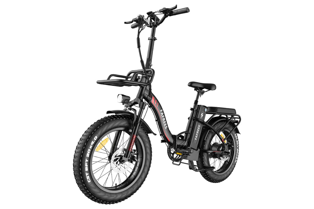 Fafrees F20 Max Fat Tyre E-Bike in Black-front left view