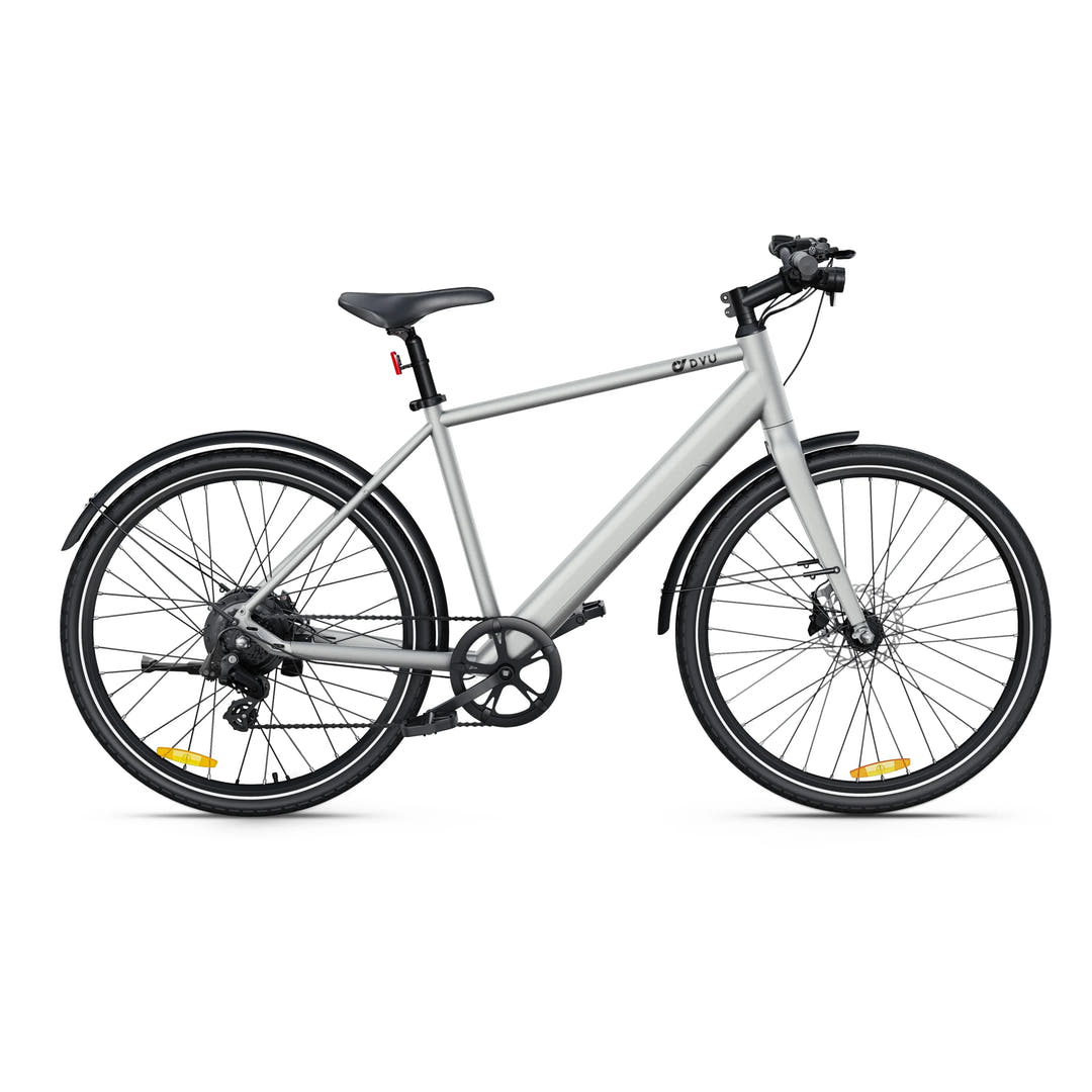 DYU Stroll 1 City E-Bike-Silver Light weight E-bike for urban commuting
