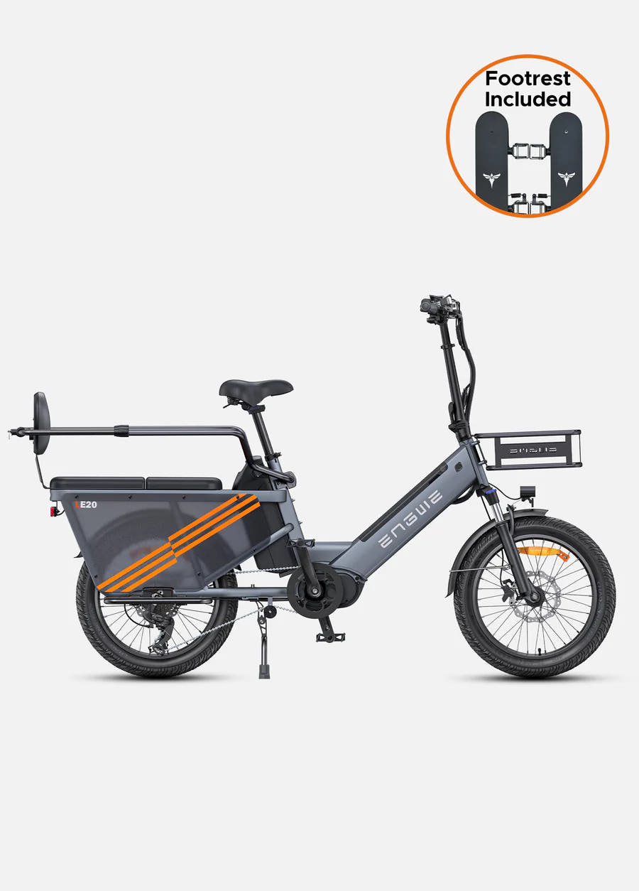 Engwe LE20 Adventure E-Bike in Grey with passenger seat
