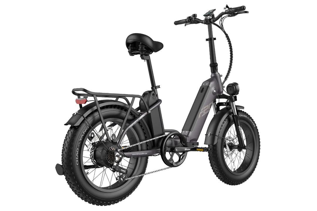 Fafrees FF20 Polar Fat Tyre E-Bike in Gunmetal Black-rear side view