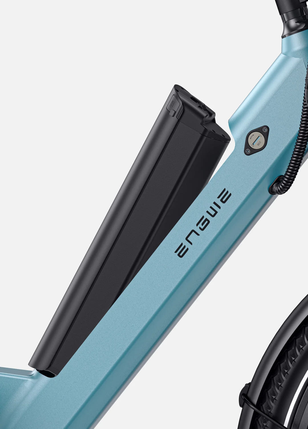 ENGWE P275 SE City E-Bike in Sky Blue-battery view