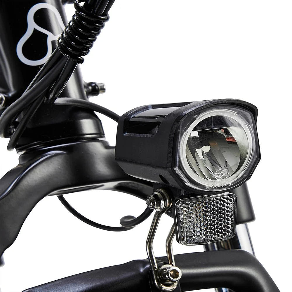 HYGGE VESTER Fat Tyre E-Bike in Onyx Black-front light view