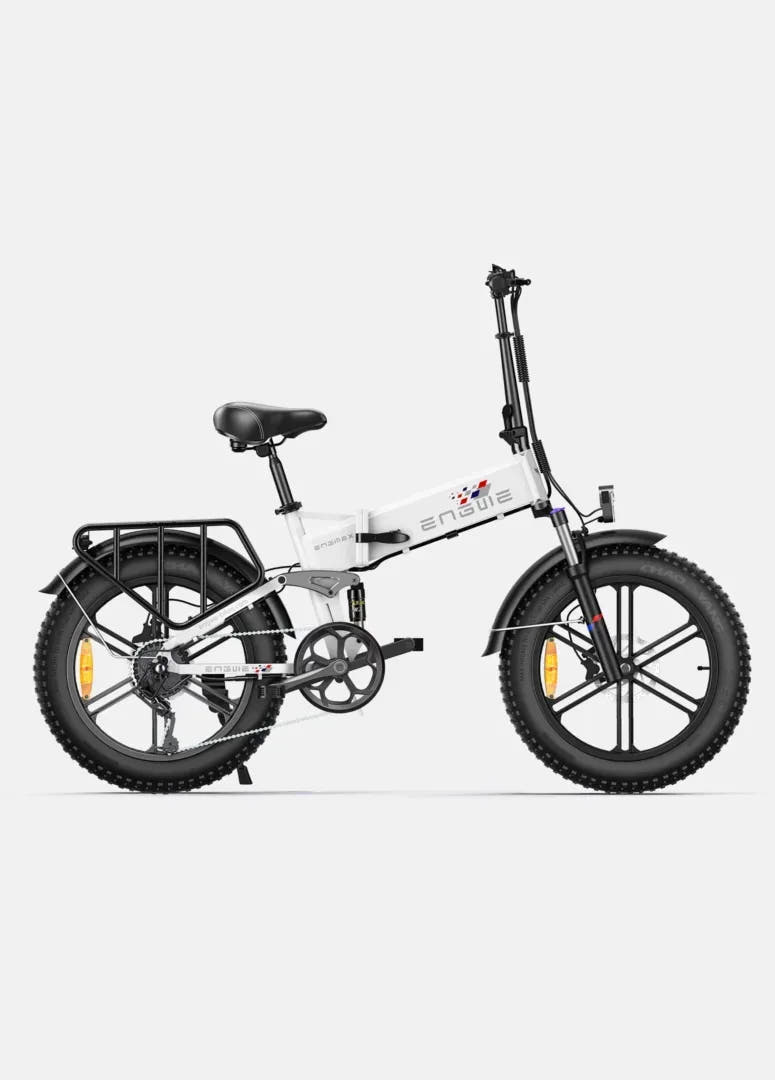 Engwe Engine X Fat Tyre E-Bike in White-side view